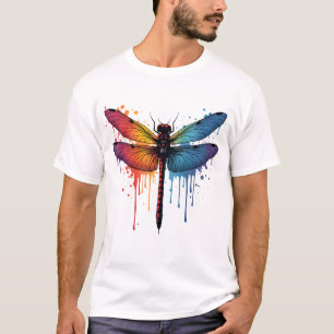 Cool Dragonfly on colorful painted Dragonfly T-Shirt