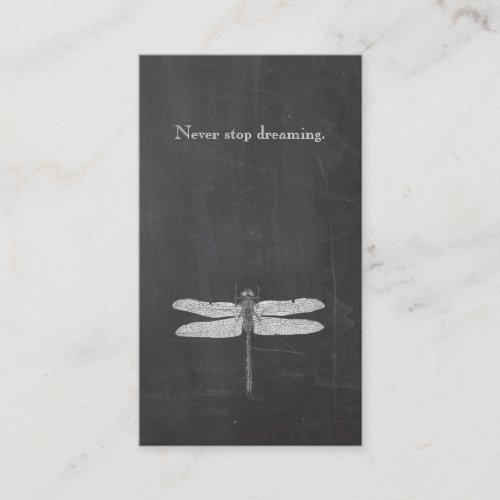 Dragonfly Vintage Etching Rustic Grunge Look Black Business Card Template