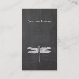 Cool Dragonfly Rustic Nature Chalkboard Business Card