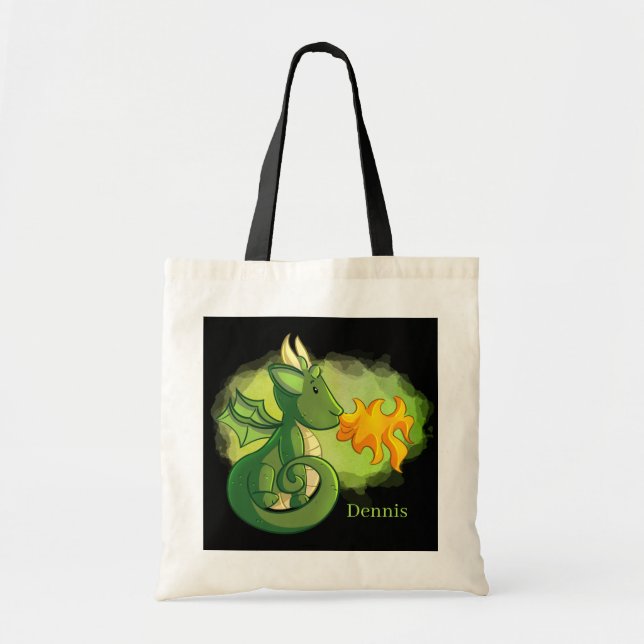cool dragons add name kids Tote Bag (Front)