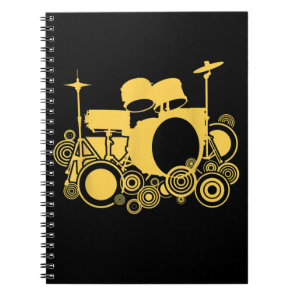 cool drum kit percussion   drummer notebook