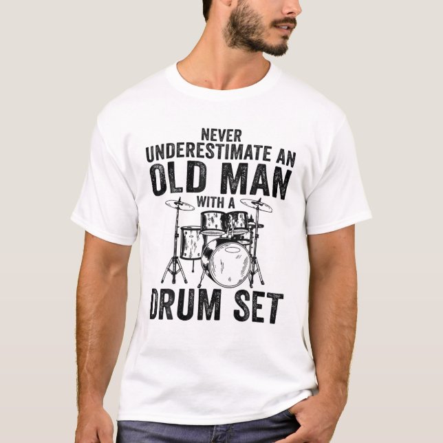 Cool Drummer Art For Percussionist Player Drumming T-Shirt (Front)