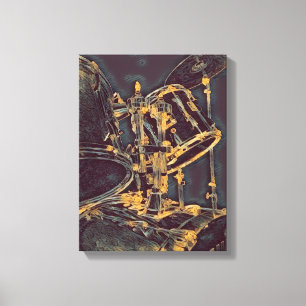 Cool Drummer Art on Canvas - Drum Kit with Cymbals Print