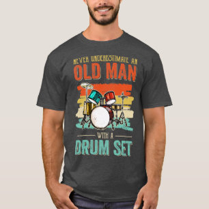 Cool Drummer Dad Art Men Drum Set Player Drum Kit  T-Shirt