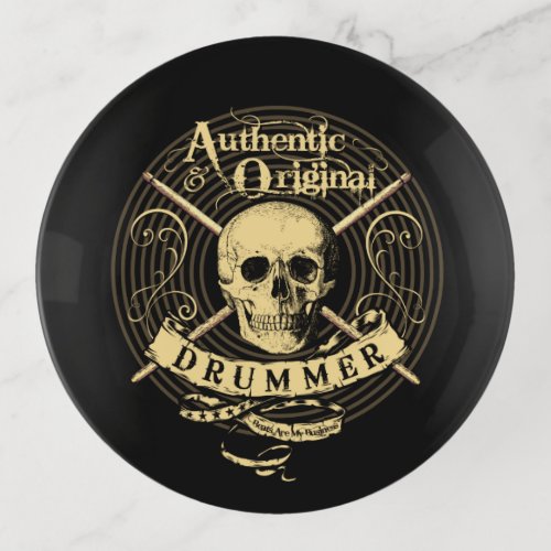 Cool DRUMMER Skull Drumsticks Percussion Drumming  Trinket Tray