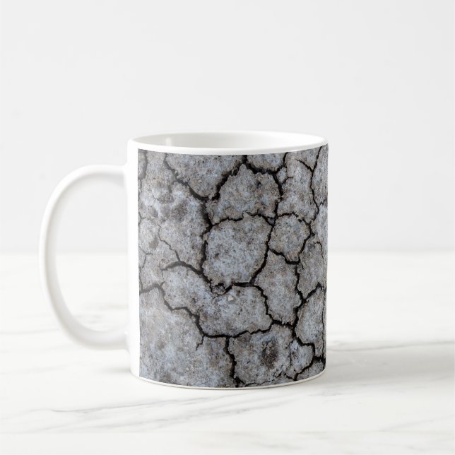 Cool Dry Cracked Earth During a Drought Coffee Mug (Left)