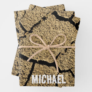 Cool Dry land cracked earth Your Custom name Wrapping Paper Sheets