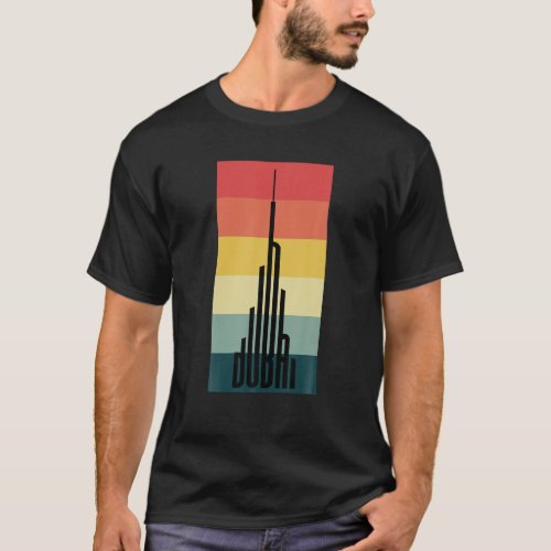 Cool Dubai Burj Khalifa Skyscraper Vintage Royalty T_Shirt