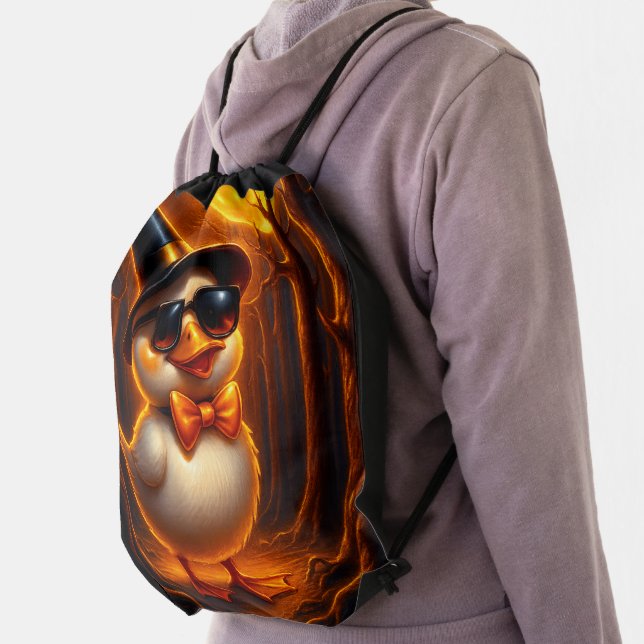 Cool Duck Drawstring Backpack – Funny Cartoon Anim (Insitu)