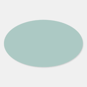 Cool Duck egg blue - add own text, image, design Oval Sticker