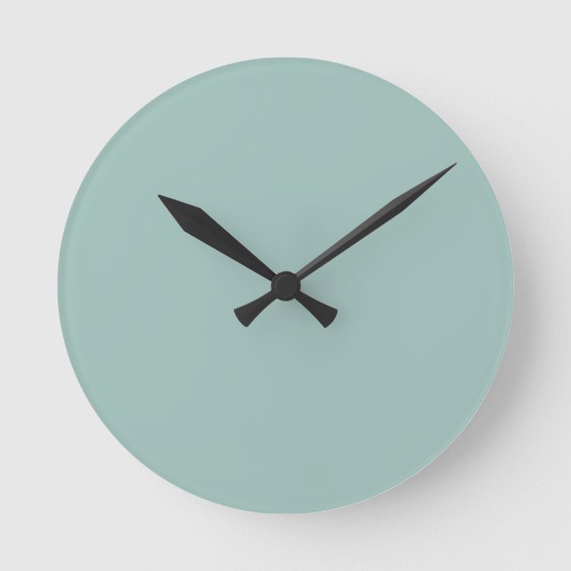 Cool Duck egg blue - add own text, image, design Round Clock (Front)