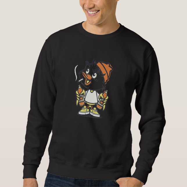 Cool Duck Holding Two drinks Cute Sweatshirt (Front)