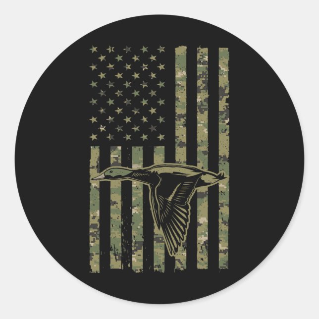 Cool Duck Hunting Design For Men Women Wildlife Du Classic Round Sticker (Front)