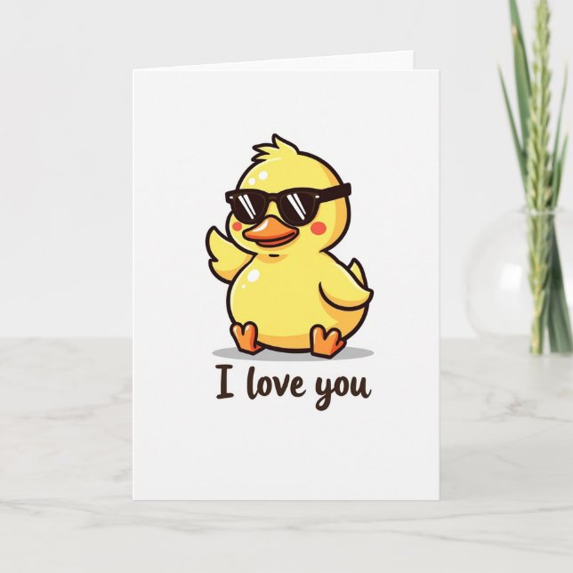 Cool Duck I Love You Card (Front)