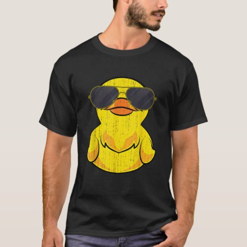 Cool Duckie Sunglasses Duckling Funny Ducky Rubber T-Shirt
