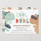 Cool Dude Dinosaur Boys Birthday Party Invitation (Front/Back)