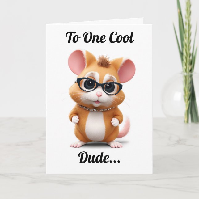Cool Dude Hamster Birthday Greeting Card (Front)