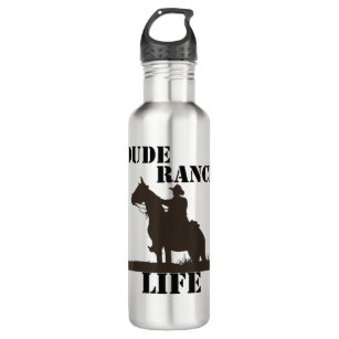 Cool Dude Ranch Life Horse T-shirt Men Women Kids  Stainless Steel Water Bottle