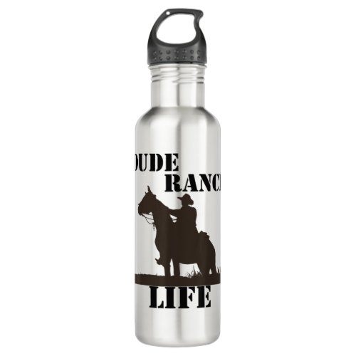 Cool Dude Ranch Life Horse T_shirt Men Women Kids  Stainless Steel Water Bottle