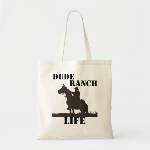 Cool Dude Ranch Life Horse T_shirt Men Women Kids  Tote Bag