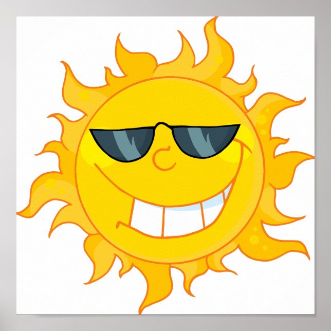 cool dude sun sunshine poster (Front)