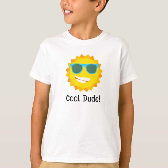"Cool Dude!" Sunshine Cartoon T-shirt for Boy (Front)