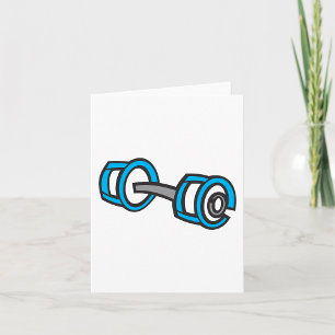 Cool Dumbbell Fitness Blue and Gray Gym Graphic  Card