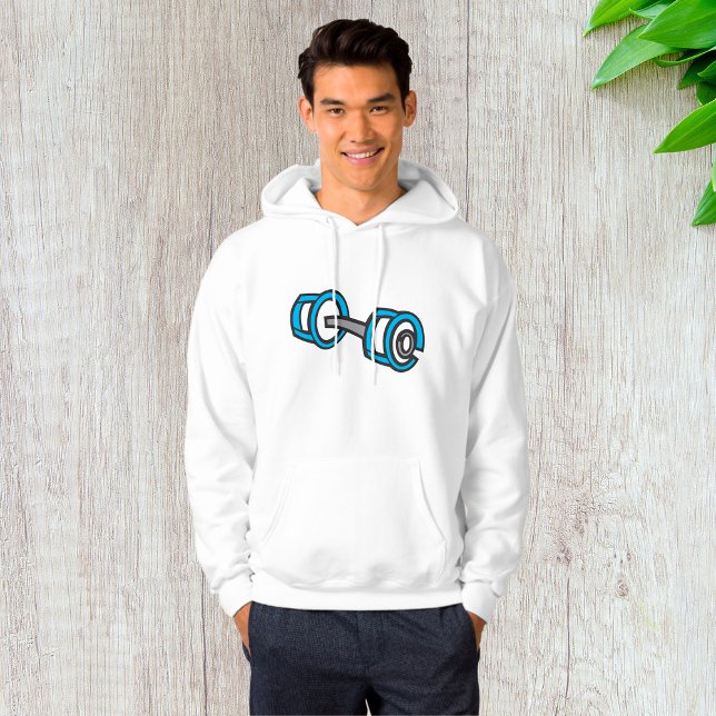 Cool Dumbbell Fitness Blue and Gray Gym Graphic  Hoodie (Creator Uploaded)