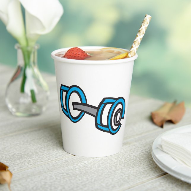 Cool Dumbbell Fitness Blue and Gray Gym Graphic  Paper Cups (Creator Uploaded)