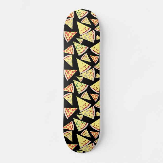 Cool Dynamic Random Pattern Pizza Lover's Skateboard Deck (Front)