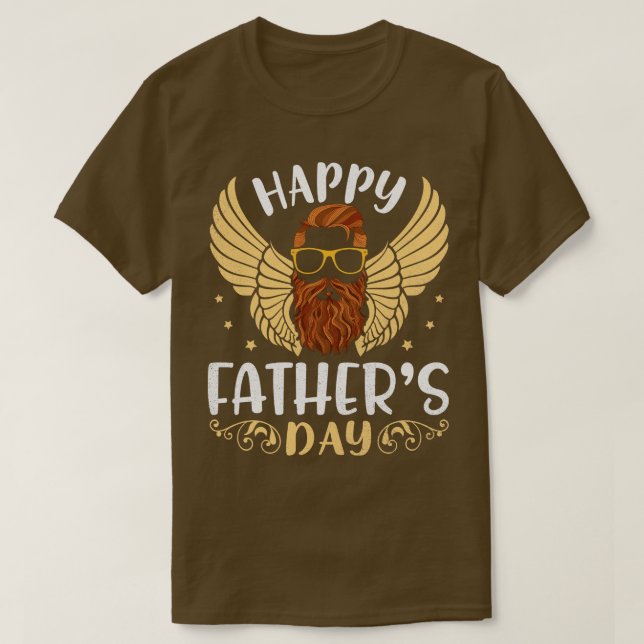 Cool Eagle Bearded Man Happy Father Day Dad Papa B T-Shirt (Design Front)