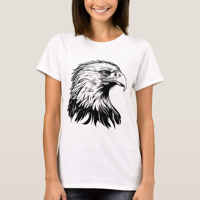 Cool Eagle Drawing T-Shirt – Artistic & Fierce Gra (Front)