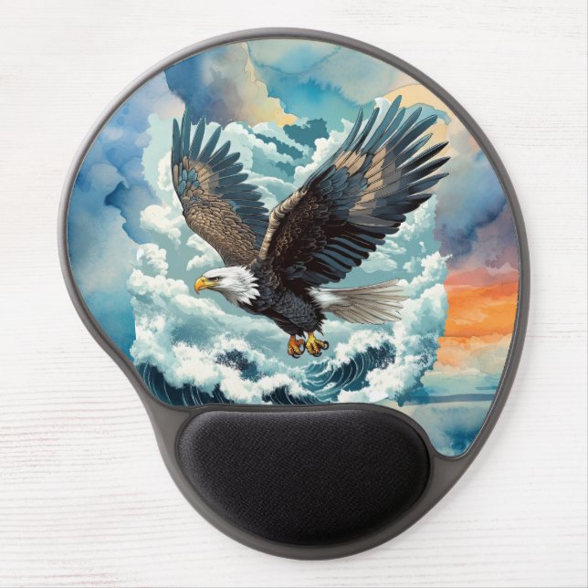 Cool eagle lovers clouds gel mouse pad (Front)