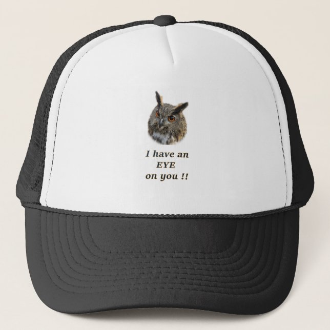Cool eagle owl trucker hat (Front)
