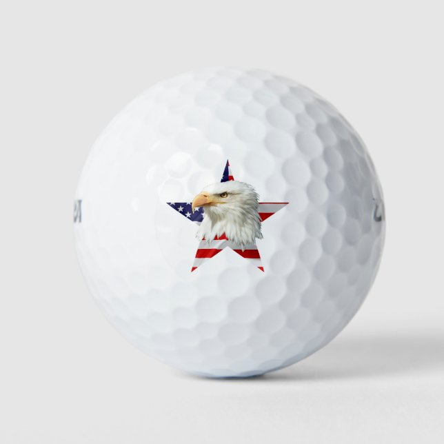 Cool Eagle, The American Flag Patriotic Golf Balls (Front)