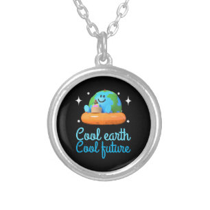 Cool earth, Cool future - Earth Silver Plated Necklace