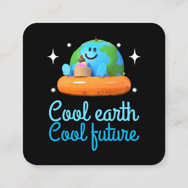 Cool earth, Cool future - Earth Square Business Card (Back)