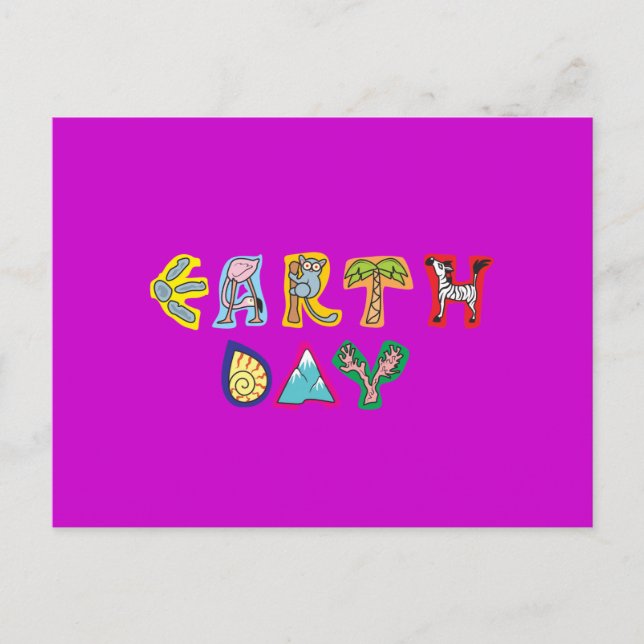 Cool Earth Day Custom Invitation Purple Violet (Front)