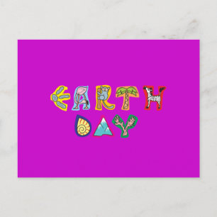 Cool Earth Day Custom Invitation Purple Violet Postcard