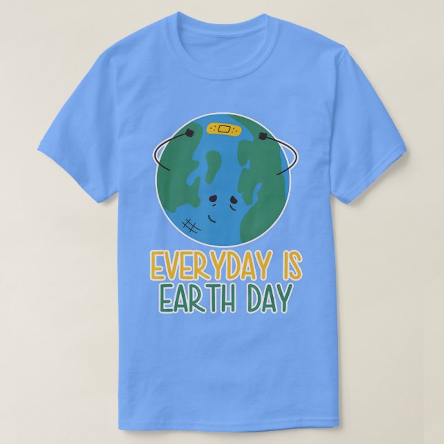Cool Earth Day Design Loves Environmental Awarenes T-Shirt (Design Front)
