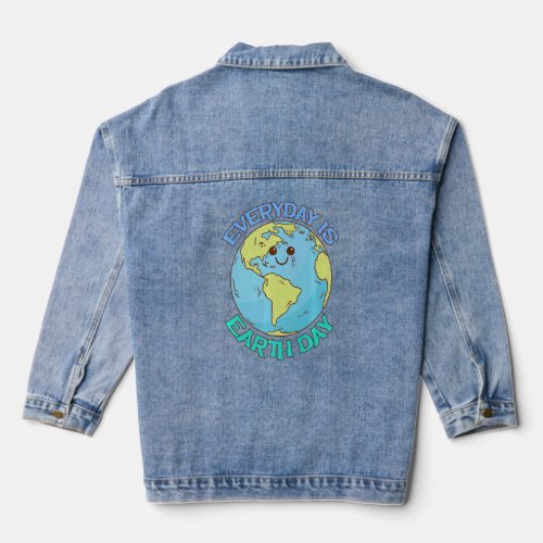 Cool Earth Day Loves Environmental Awareness  5  Denim Jacket