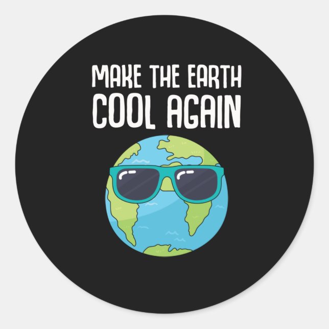 Cool Earth Day Planet Save Environment Classic Round Sticker (Front)
