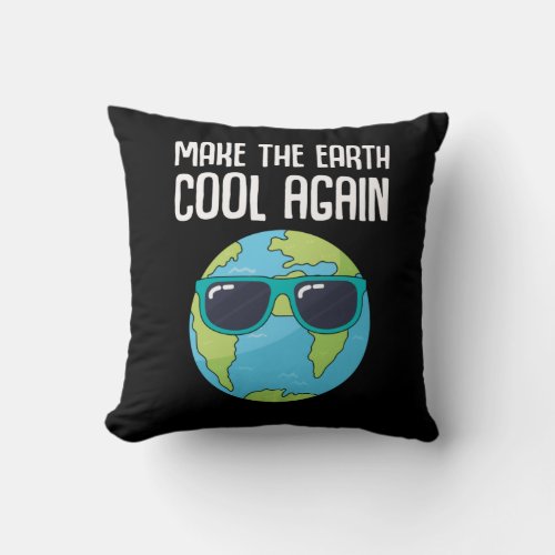 Cool Earth Day Planet Save Environment Throw Pillow