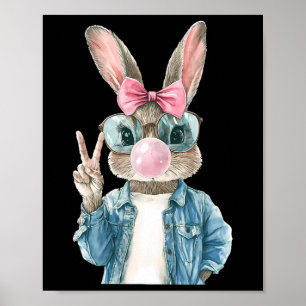 Cool Easter Bunny Blow Bubble Gum Rabbit Egg Hunt  Poster