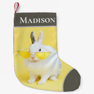 Cool Easter Bunny Rabbit Sunglasses Personalized Small Christmas Stocking