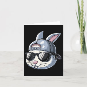 Cool Easter Bunny With Hat Funny Teens Boys Kids Card