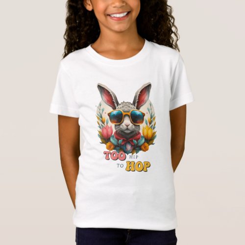 Cool Easter bunny with sunglasses too hip too hop T_Shirt