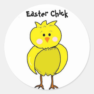 Cool Easter Chick Classic Round Sticker
