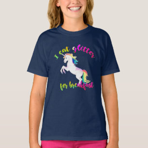 Cool Eat glitter for breakfast Unicorn Funny kid T-Shirt