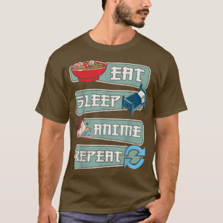 Cool Eat Sleep Anime Repeat Ramen Japanese Graphic T-Shirt